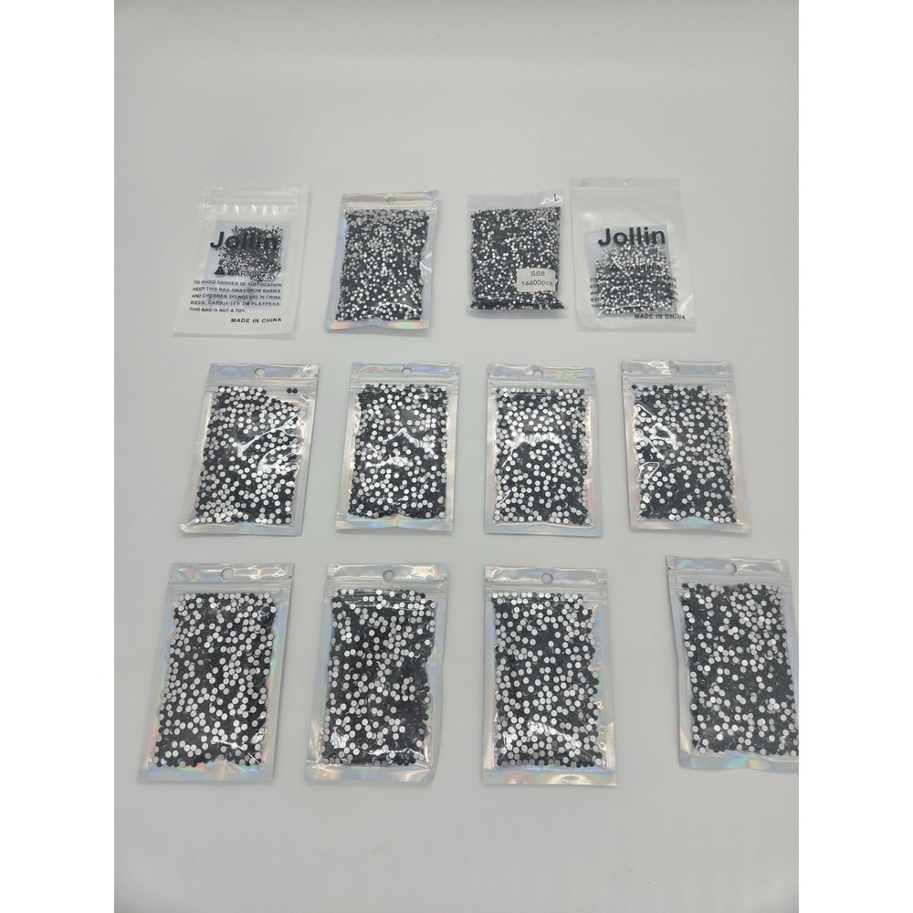 BLACK WHOLESALE BULK Non Hotfix Crystal Nail Art  Flatback Glass Rhinestones LOT